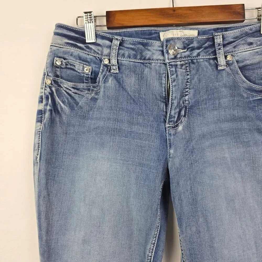 Cato Denim 12P Mid Rise Bootcut Embellished Pocket Jeans